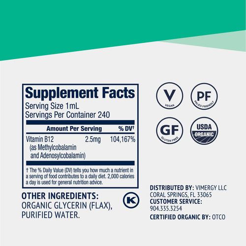 Vimergy Vitamins & Supplements Organic Liquid B12